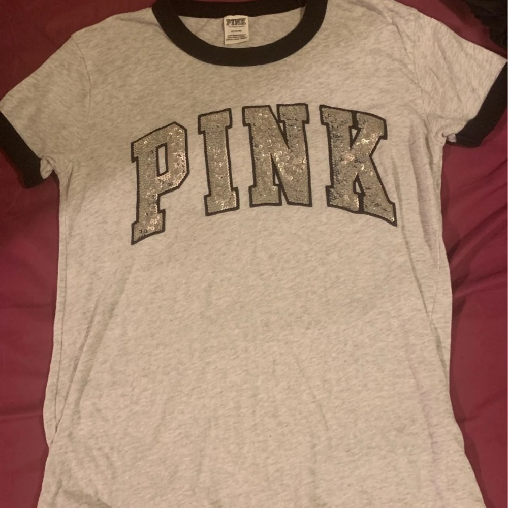 PINK Bling Campus Ringer Short Sleeve Tee